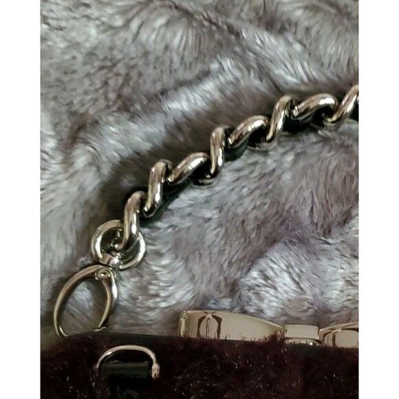 My Flat in London Saville Black Scarlett Faux Fur Bag Bow Snap Close M028745 - Picture 11 of 16